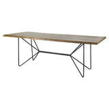 Papillion II Rectangular Natural Wood Top W/Black Iron Base Dining Table by Mercana at Eve Furniture