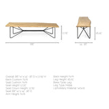 Papillion III Blonde Wood And Iron Dining Bench by Mercana at Eve Furniture