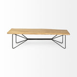 Papillion III Blonde Wood And Iron Dining Bench by Mercana at Eve Furniture
