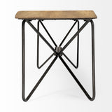 Papillion III Blonde Wood And Iron Dining Bench by Mercana at Eve Furniture