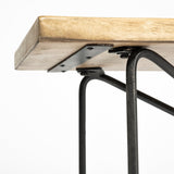 Papillion III Blonde Wood And Iron Dining Bench by Mercana at Eve Furniture