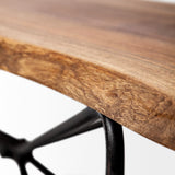 Papillion III Natural Solid Wood and Iron Dining Bench by Mercana at Eve Furniture