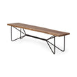 Papillion III Natural Solid Wood and Iron Dining Bench by Mercana at Eve Furniture