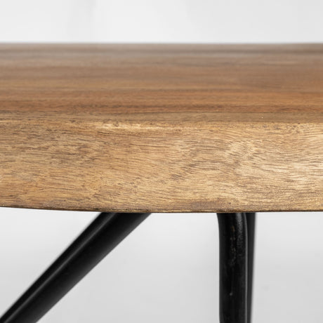 Papillion IV Natural Solid Wood and Live Edge Iron Office Desk by Mercana at Eve Furniture