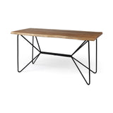 Papillion IV Natural Solid Wood and Live Edge Iron Office Desk by Mercana at Eve Furniture