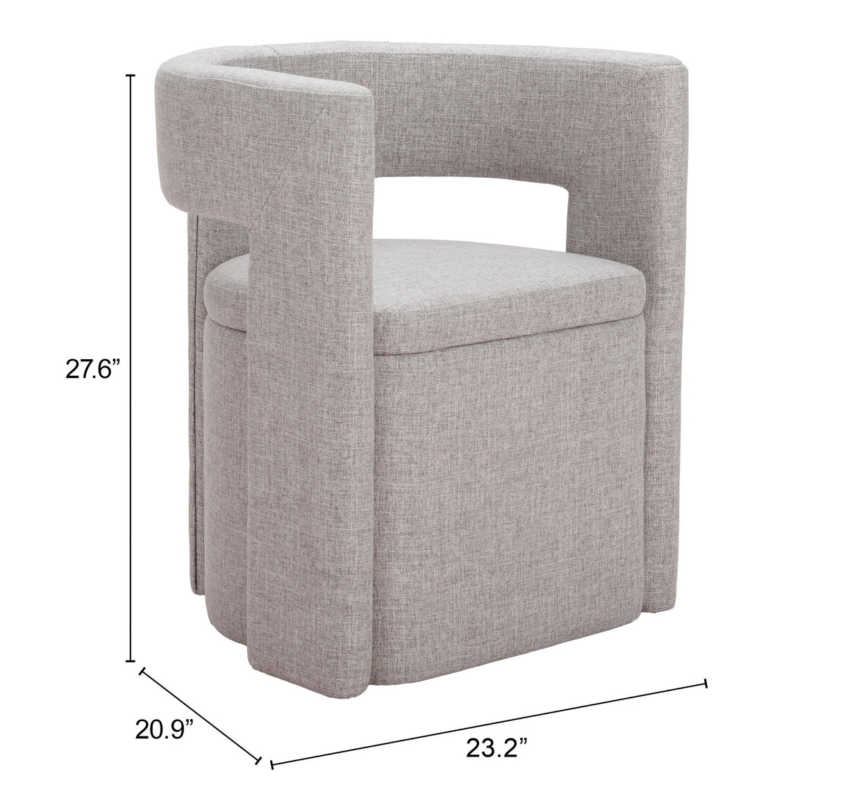 Papua Gray Dining Chair by Zuomod at Eve Furniture