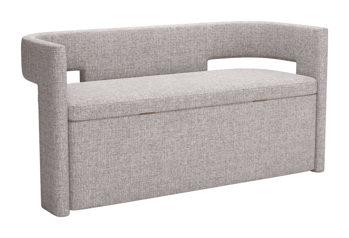 Papua Gray Storage Bench by Zuomod at Eve Furniture