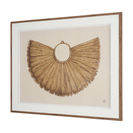 Papua Necklace I by Mercana Studio Hand-Embellished Textured Framed Artwork Matted under Glass by Mercana at Eve Furniture