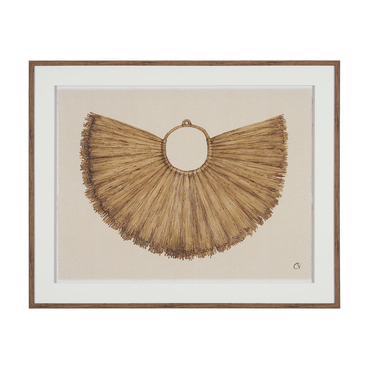 Papua Necklace I by Mercana Studio Hand-Embellished Textured Framed Artwork Matted under Glass by Mercana at Eve Furniture