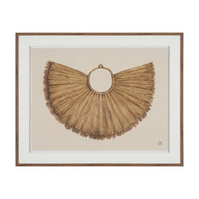 Papua Necklace I by Mercana Studio Hand-Embellished Textured Framed Artwork Matted under Glass by Mercana at Eve Furniture