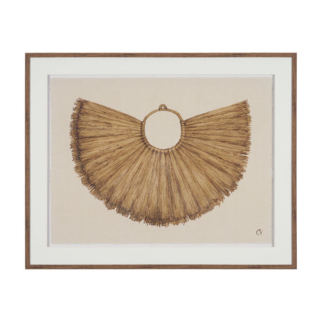 Papua Necklace I by Mercana Studio Hand-Embellished Textured Framed Artwork Matted under Glass by Mercana at Eve Furniture