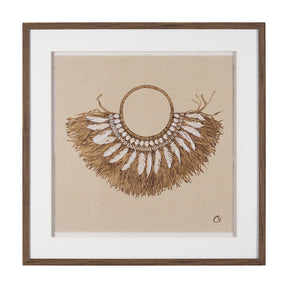 Papua Necklace II by Mercana Studio Hand-Embellished Textured Framed Artwork Matted under Glass by Mercana at Eve Furniture