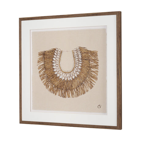 Papua Necklace III by Mercana Studio Hand-Embellished Textured Framed Artwork Matted under Glass by Mercana at Eve Furniture