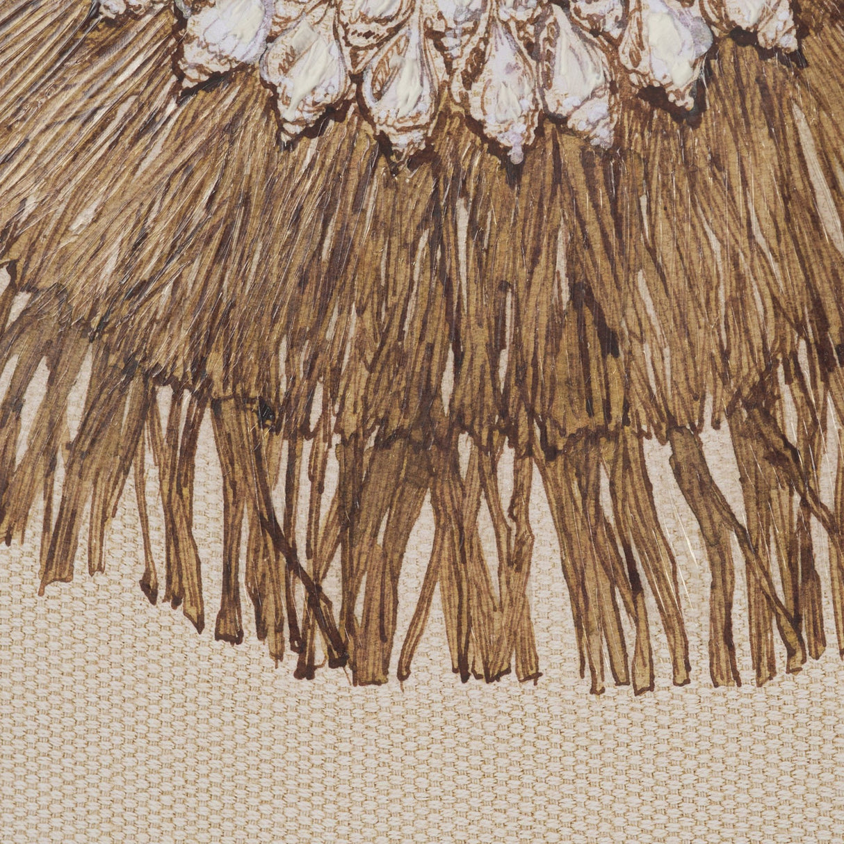 Papua Necklace III by Mercana Studio Hand-Embellished Textured Framed Artwork Matted under Glass by Mercana at Eve Furniture