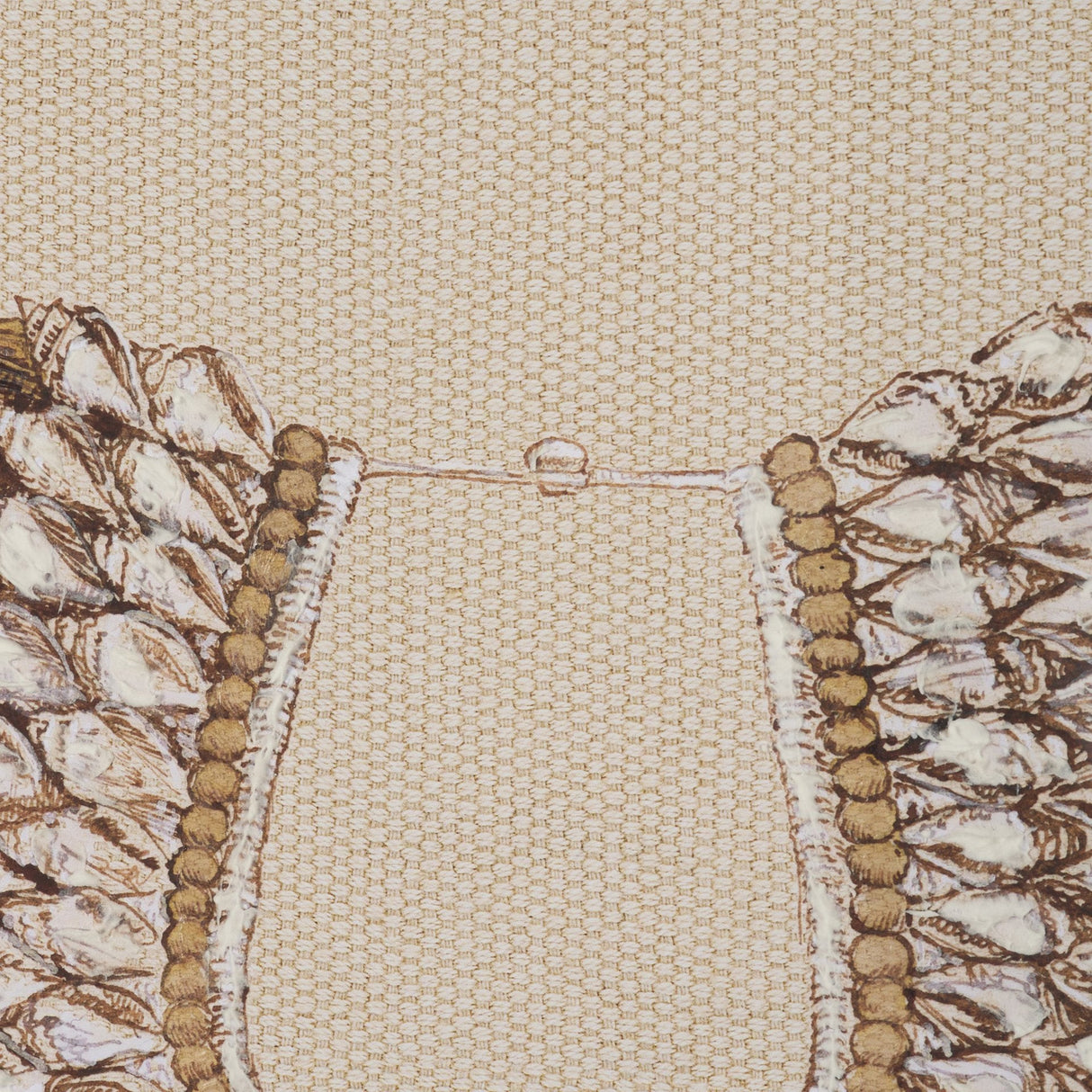 Papua Necklace III by Mercana Studio Hand-Embellished Textured Framed Artwork Matted under Glass by Mercana at Eve Furniture