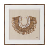 Papua Necklace III by Mercana Studio Hand-Embellished Textured Framed Artwork Matted under Glass by Mercana at Eve Furniture