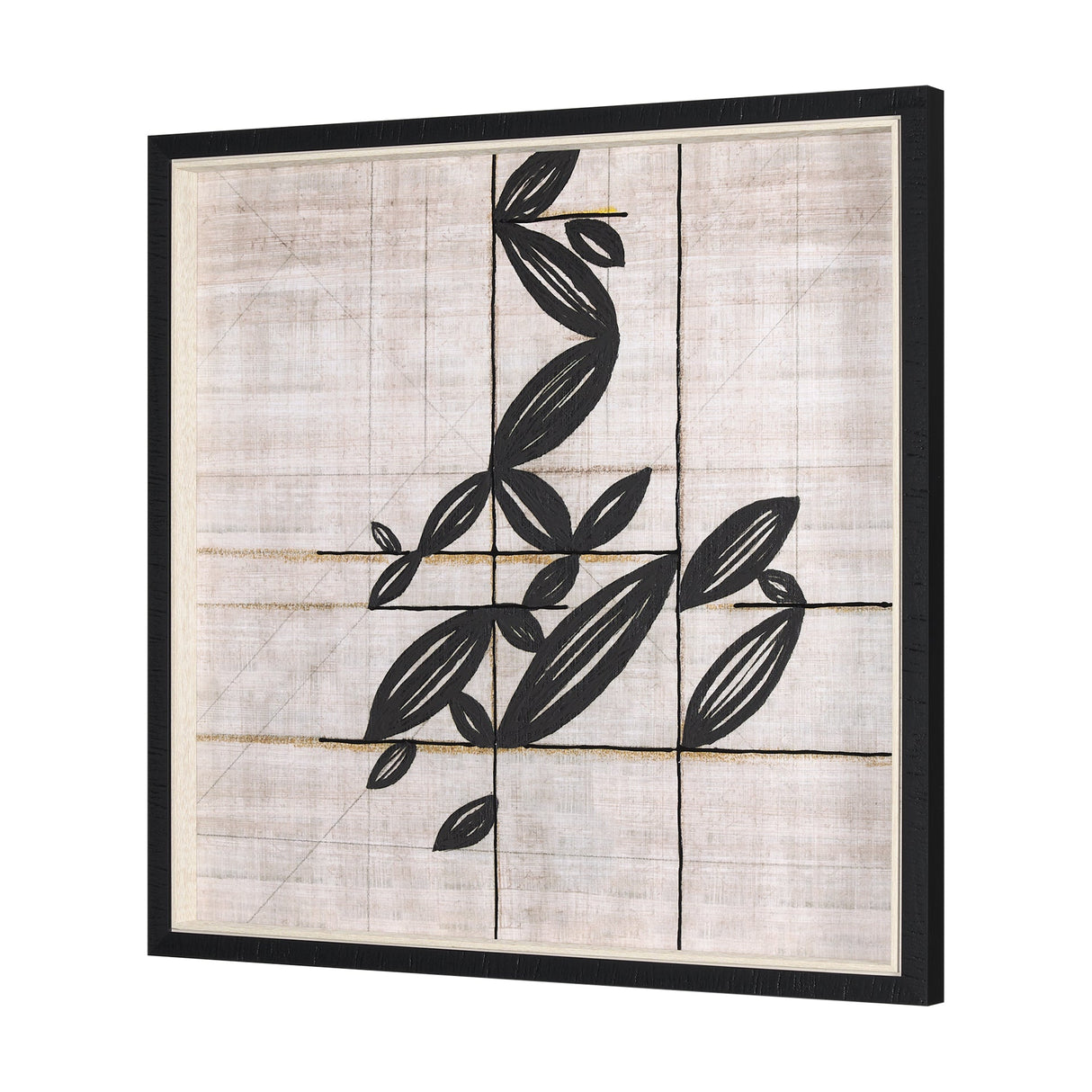 Papyrus Foliage I by Mercana Studio a Hand Embellished Textured Framed Art Print by Mercana at Eve Furniture
