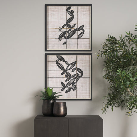 Papyrus Foliage I by Mercana Studio a Hand Embellished Textured Framed Art Print by Mercana at Eve Furniture