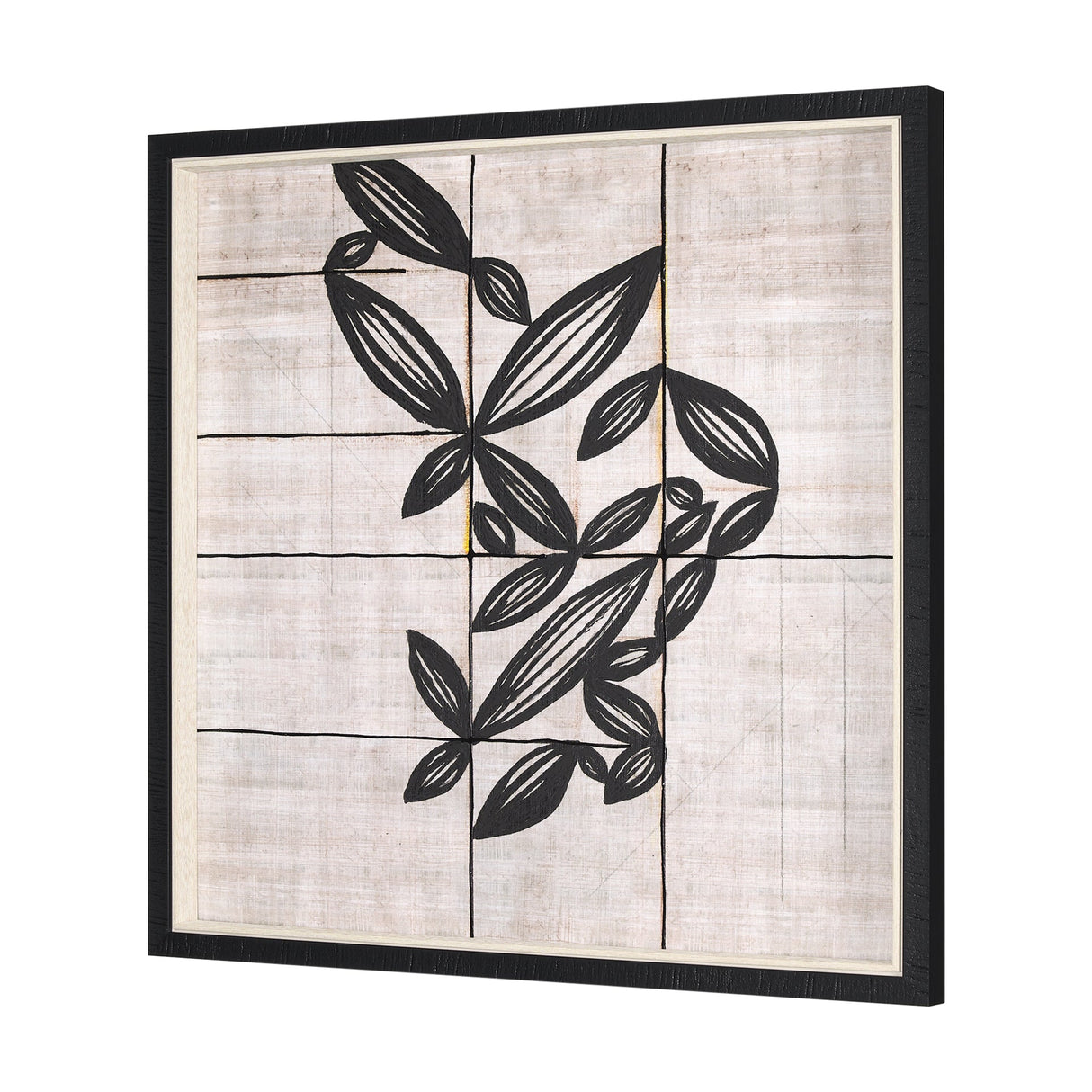 Papyrus Foliage II by Mercana Studio a Hand Embellished Textured Framed Art Print by Mercana at Eve Furniture