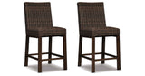 Paradise Trail Medium Brown Bar Stool (Set of 2) by Ashley at Eve Furniture