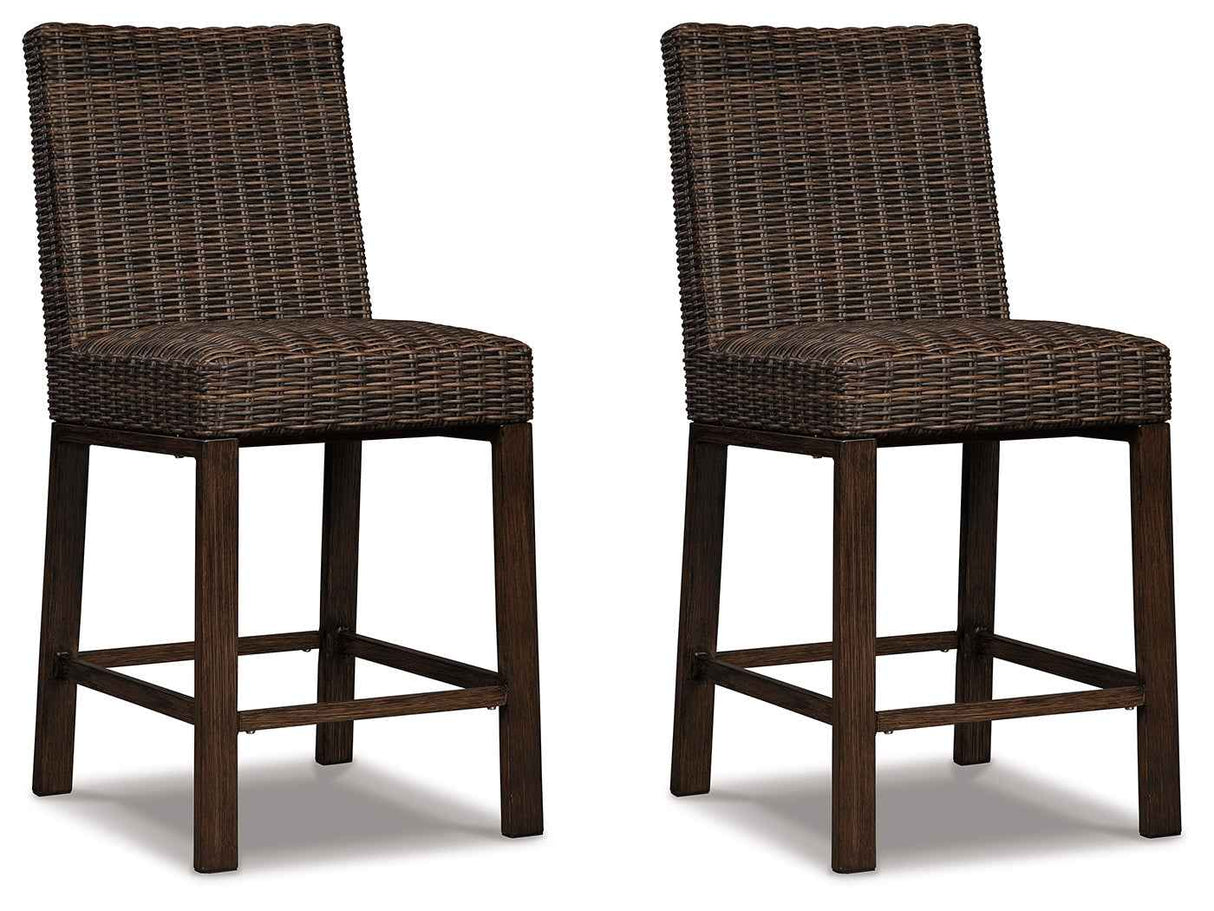 Paradise Trail Medium Brown Bar Stool (Set of 2) by Ashley at Eve Furniture