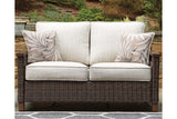 Paradise Trail Medium Brown Loveseat with Cushion by Ashley at Eve Furniture