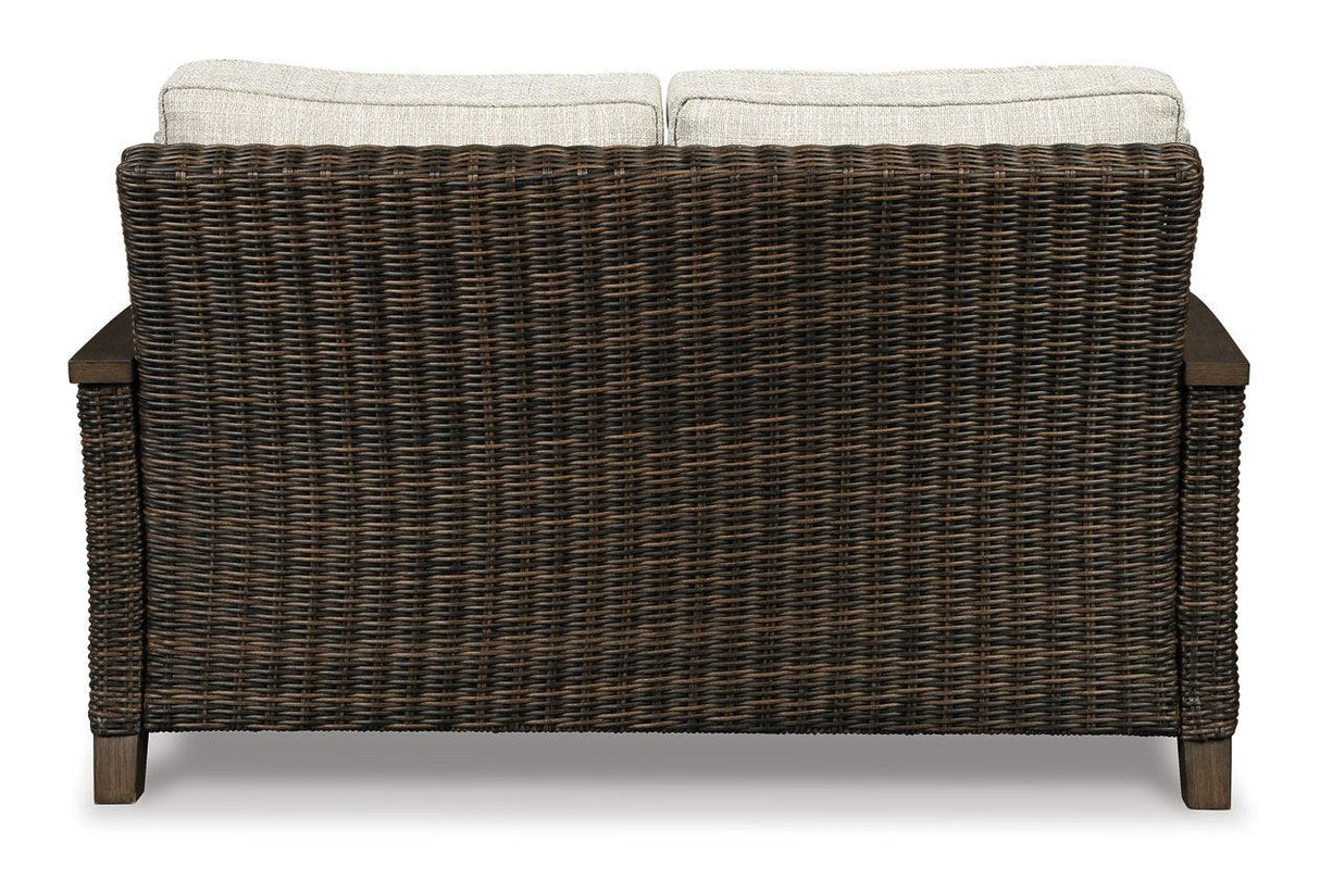 Paradise Trail Medium Brown Loveseat with Cushion by Ashley at Eve Furniture