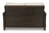 Paradise Trail Medium Brown Loveseat with Cushion by Ashley at Eve Furniture