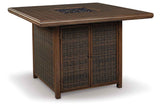 Paradise Trail Medium Brown Outdoor Counter Height Dining Table with 6 Barstools by Ashley at Eve Furniture