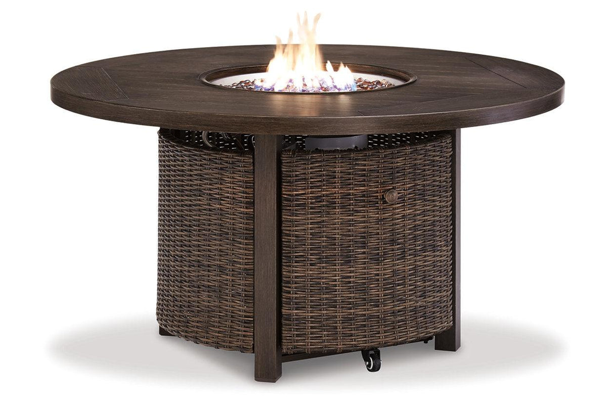 Paradise Trail Medium Brown Outdoor Fire Pit Table by Ashley at Eve Furniture