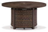 Paradise Trail Medium Brown Outdoor Fire Pit Table by Ashley at Eve Furniture
