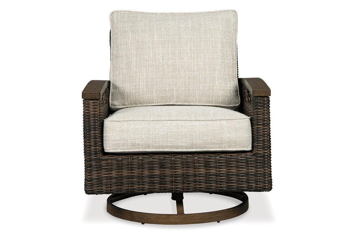 Paradise Trail Medium Brown Swivel Lounge Chair (Set of 2) by Ashley at Eve Furniture