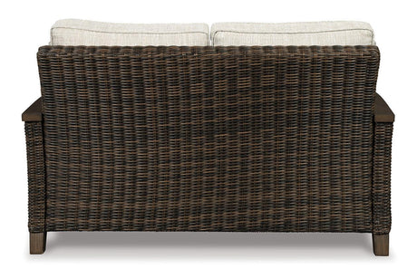 Paradise Trail Medium Brown Loveseat with Cushion by Ashley at Eve Furniture