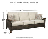Paradise Trail Medium Brown Sofa with Cushion by Ashley at Eve Furniture