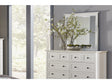Paragon Beveled Glass Mirror in White by Modus Furniture at Eve Furniture