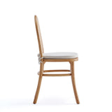 Paragon Dining Chair 1.0 with Cream Cushions in Nature and Cane (set of 2) by Manhattan Comfort at Eve Furniture
