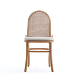 Paragon Dining Chair 1.0 with Cream Cushions in Nature and Cane (set of 2) by Manhattan Comfort at Eve Furniture