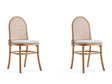 Paragon Dining Chair 1.0 with Cream Cushions in Nature and Cane (set of 2) by Manhattan Comfort at Eve Furniture