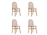 Paragon Dining Chair 1.0 with Cream Cushions in Nature and Cane (set of 4) by Manhattan Comfort at Eve Furniture