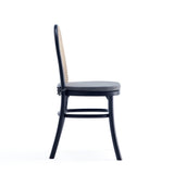 Paragon Dining Chair 1.0 with Grey Cushions in Black and Cane (set of 2) by Manhattan Comfort at Eve Furniture