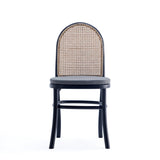 Paragon Dining Chair 1.0 with Grey Cushions in Black and Cane (set of 2) by Manhattan Comfort at Eve Furniture