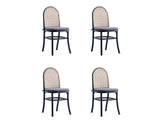 Paragon Dining Chair 1.0 with Grey Cushions in Black and Cane (set of 4) by Manhattan Comfort at Eve Furniture