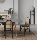 Paragon Dining Chair 2.0 in Black and Cane (set of 2) by Manhattan Comfort at Eve Furniture