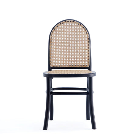 Paragon Dining Chair 2.0 in Black and Cane (set of 2) by Manhattan Comfort at Eve Furniture