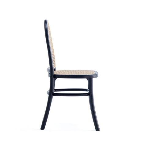 Paragon Dining Chair 2.0 in Black and Cane (set of 2) by Manhattan Comfort at Eve Furniture