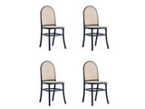 Paragon Dining Chair 2.0 in Black and Cane (set of 4) by Manhattan Comfort at Eve Furniture