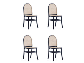 Paragon Dining Chair 2.0 in Black and Cane (set of 4) by Manhattan Comfort at Eve Furniture