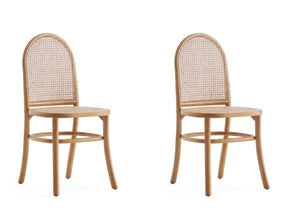 Paragon Dining Chair 2.0 in Nature and Cane (set of 2) by Manhattan Comfort at Eve Furniture