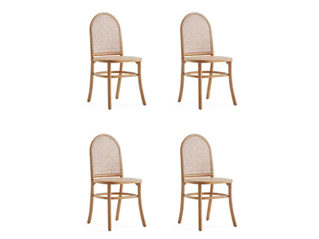Paragon Dining Chair 2.0 in Nature and Cane (set of 4) by Manhattan Comfort at Eve Furniture