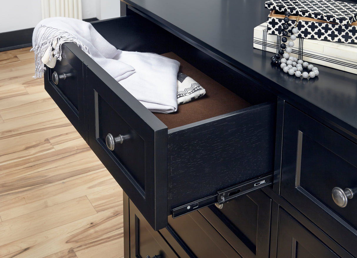 Paragon Eight Drawer Dresser in Black by Modus Furniture at Eve Furniture